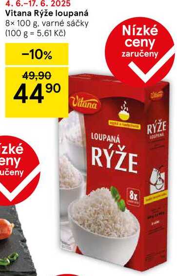Vitana Rýže loupaná, 8× 100 g