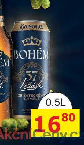KRUŠOVICE Bohém, světlé pivo, ležák 0,5l plechovka