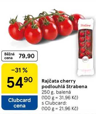Rajčata cherry podlouhlá Strabena, 250 g