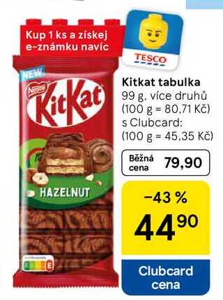 Kitkat tabulka, 99 g, více druhů