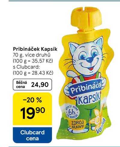 Pribináček Kapsík, 70 g, více druhů  