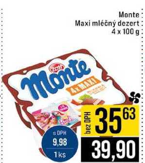 Monte Maxi mléčný dezert 4 x 100 g