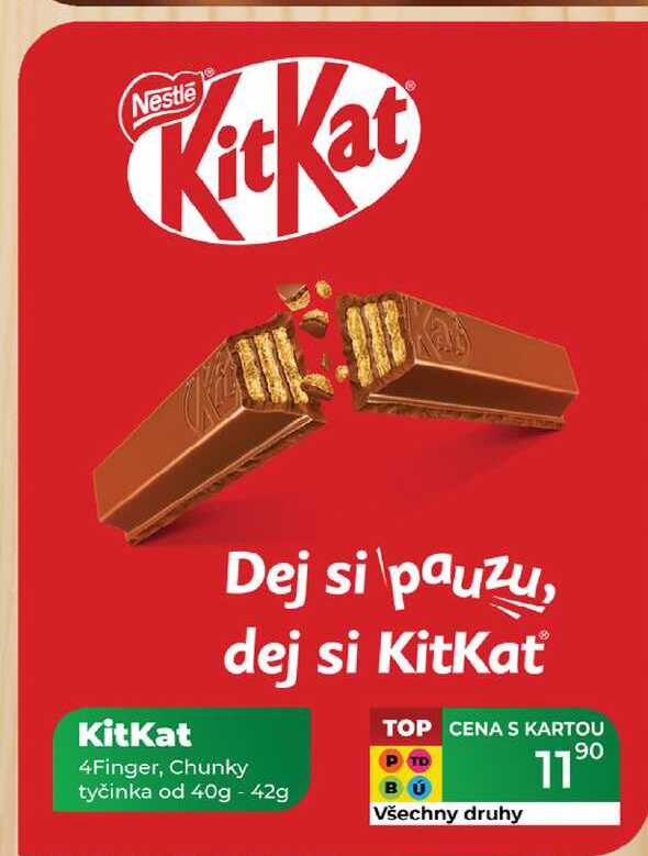 KitKat 4Finger, Chunky tyčinka od 40g - 42g 