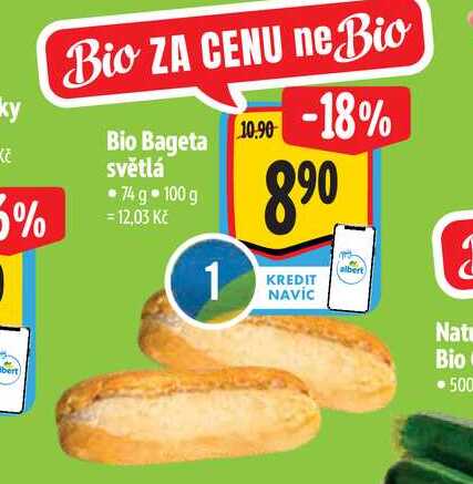 Bio Bageta světlá   74  g