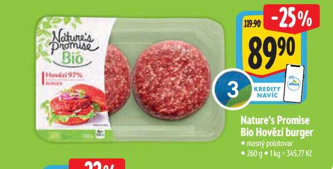  Nature's Promise Bio Hovězí burger 260 g