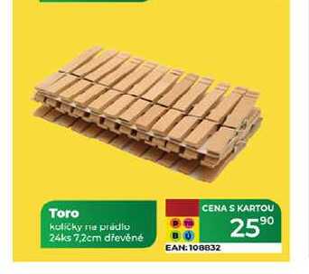 Toro kuličky na prádlo 24ks 7,2cm dřevěné 