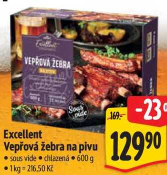 Excellent Vepřová žebra na pivu, 600 g