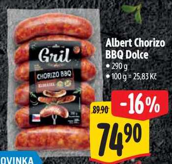 Albert Chorizo BBQ Dolce, 290 g 