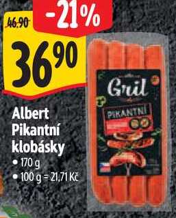 Albert Pikantní klobásky, 170 g