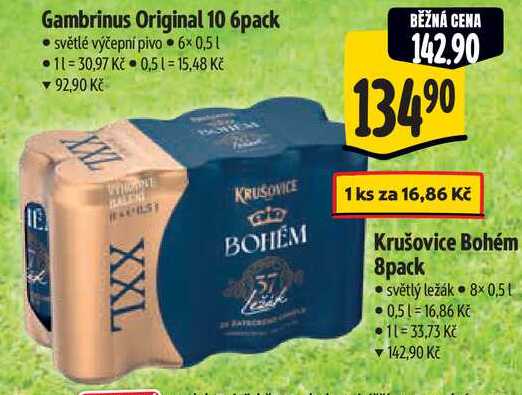 Krušovice Bohém 8pack, 8x 0,5 l 
