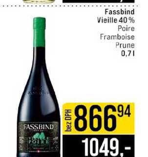 Fassbind Vieille 40% Poire Framboise Prune 0,7l