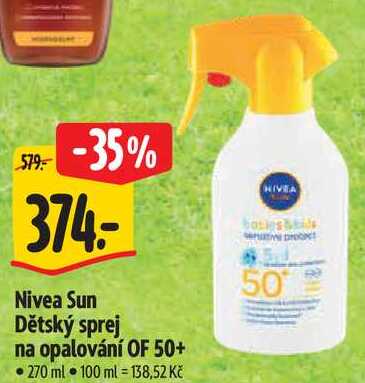 Nivea Sun Dětský sprej na opalování OF 50+, 270 ml 
