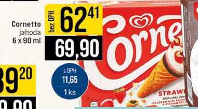 Cornetto jahoda 6 x 90 ml 