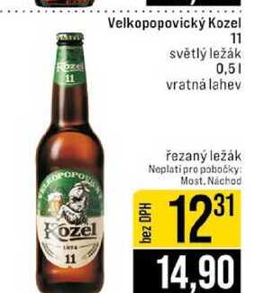 Velkopopovický Kozel 11 světlý ležák 0,5l