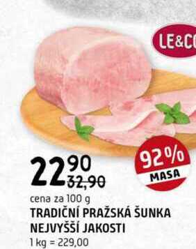 Tradiční pražská šunka nejvyšší jakosti 100g