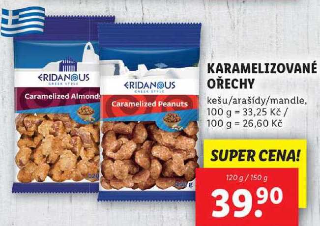 KARAMELIZOVANÉ OŘECHY, 120 g/150 g