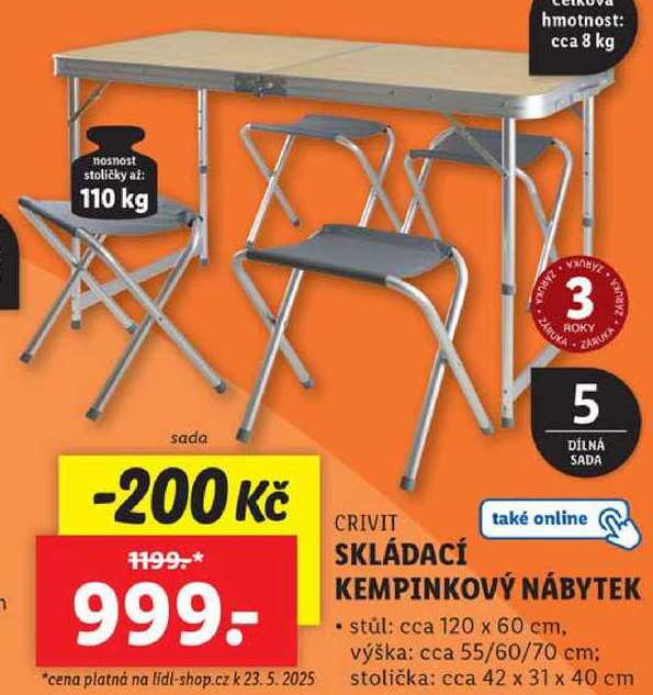 SKLÁDACÍ KEMPINKOVÝ NÁBYTEK