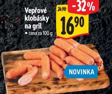 Vepřové klobásky na gril, cena za 100 g