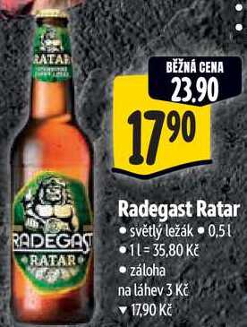 Radegast Ratar, 0,5 l