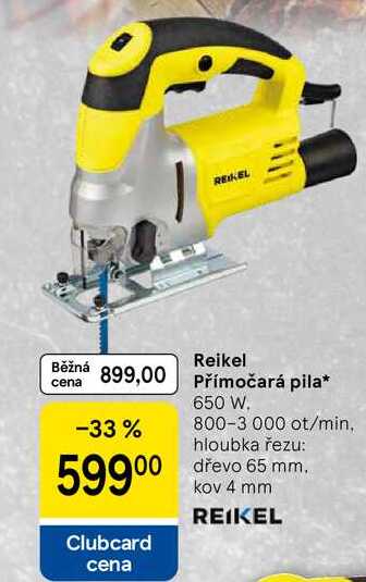 Reikel Přímočará pila, 650 W. 800-3 000 ot/min, hloubka řezu: dřevo 65 mm. kov 4 mm 