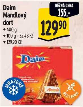 Daim Mandlový dort, 400 g