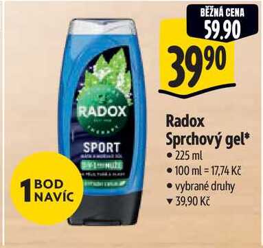Radox Sprchový gel, 225 ml 