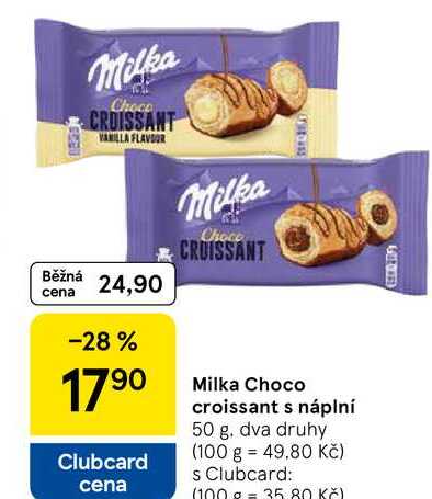 Milka Choco croissant s náplní, 50 g 