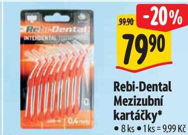 Rebi-Dental Mezizubní kartáčky, 8 ks