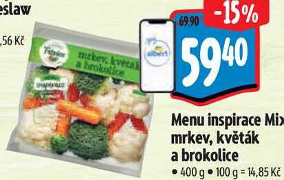 Menu inspirace Mix mrkev, květák a brokolice, 400 g