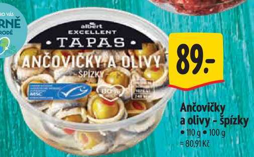 Ančovičky a olivy - špízky, 110 g