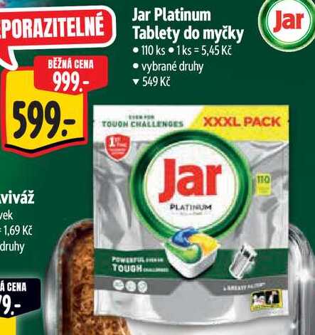 Jar Platinum Tablety do myčky, 110 ks 