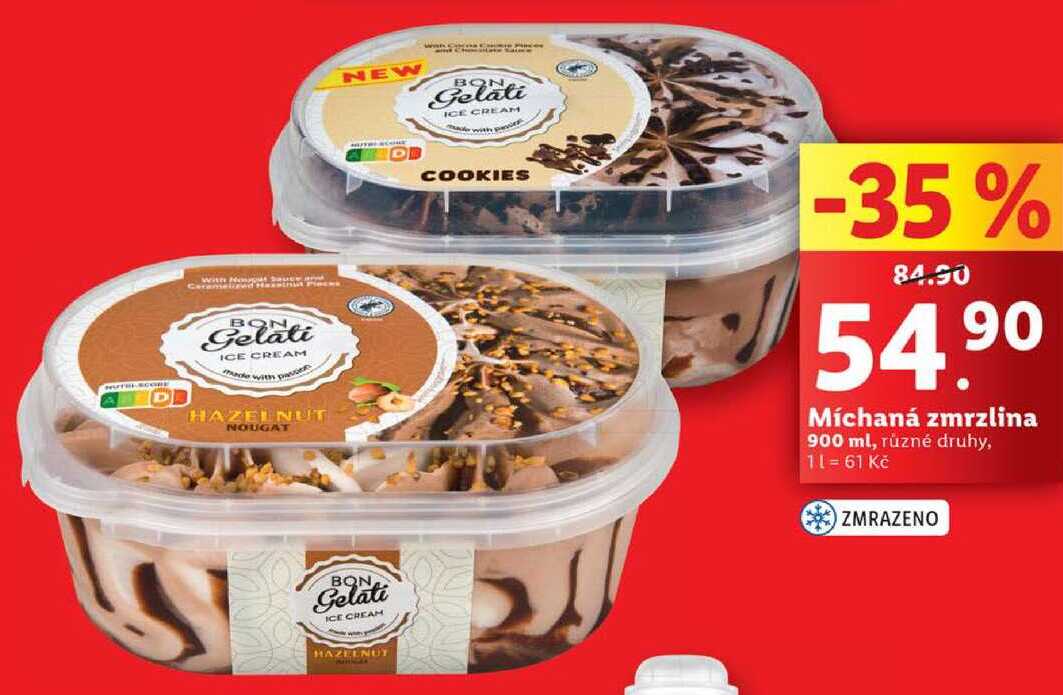 Míchaná zmrzlina, 900 ml