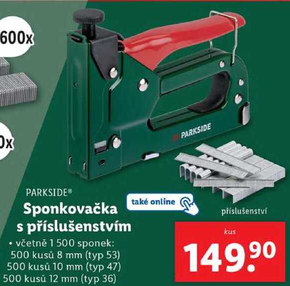 Sponkovačka s příslušenstvím 