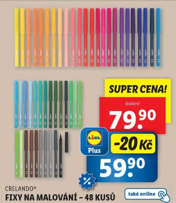 FIXY NA MALOVÁNÍ - 48 KUSŮ 