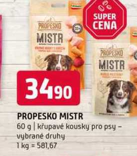 Propesko mistr 60 g křupavé kousky pro psy vybrané druhy 