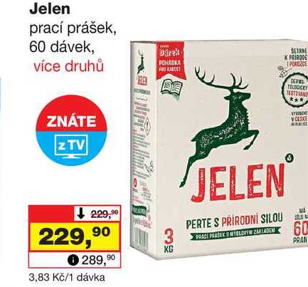 Jelen prací prášek, 60 dávek
