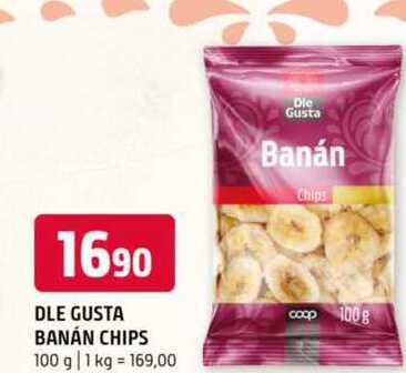 Dle Gusta Banán Chips 100g 
