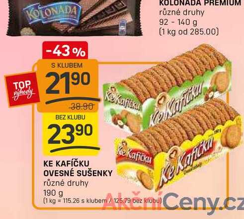 KE KAFÍČKU OVESNÉ SUŠENKY různé druhy 190 g