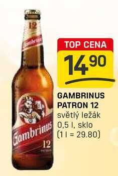GAMBRINUS PATRON 12 světlý ležák 0,5l