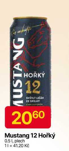 Mustang 12° Hořký 0.5 1, plech 