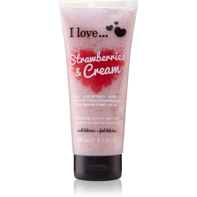 I Love Strawberries & Cream sprchový gel s peelingovým efektem 200 ml