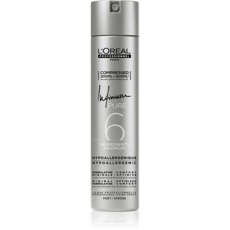L’Oréal Professionnel Infinium Pure hypoalergenní lak na vlasy silné zpevnění bez parfemace 300 ml