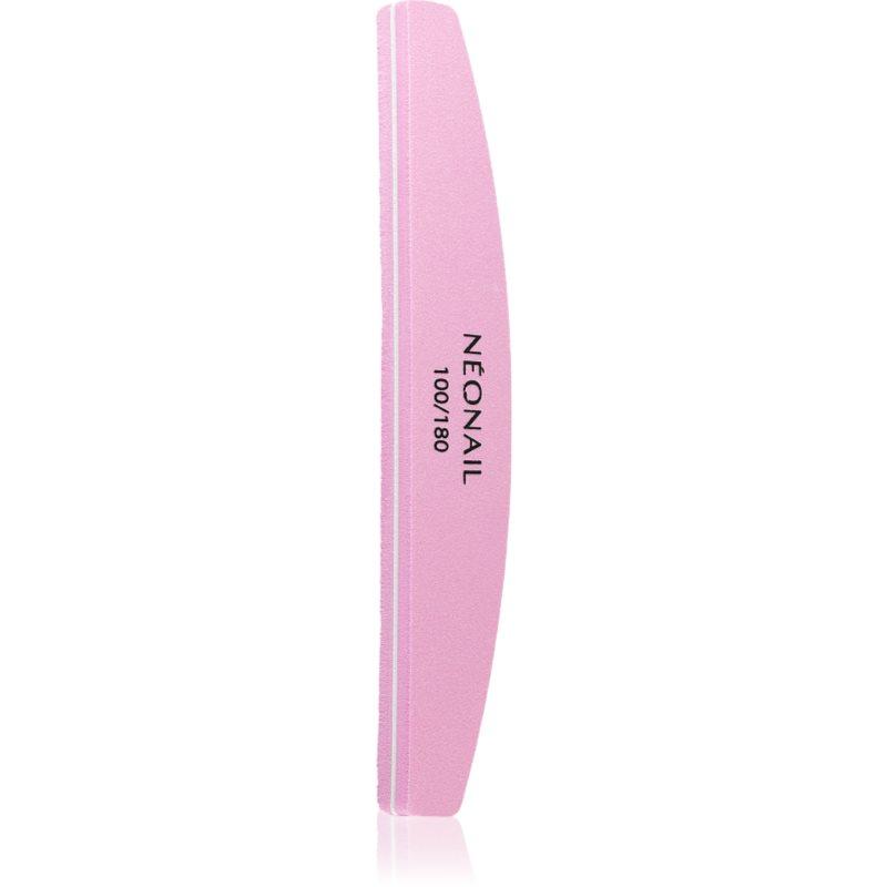NEONAIL Nail Buffer Curved leštička na nehty typ 100/180 Pink 1 ks