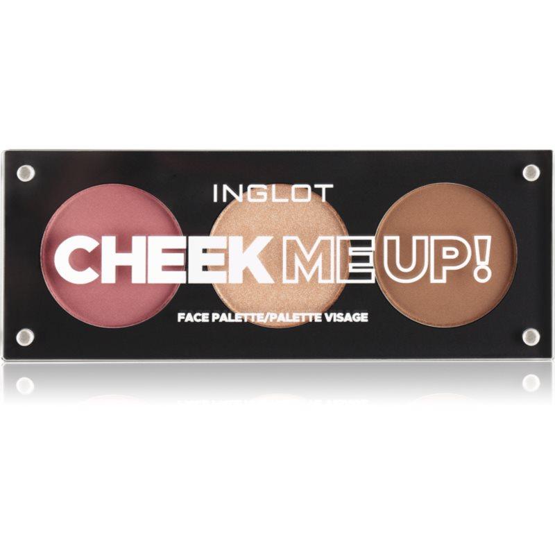 Inglot Face Palette rozjasňovač, bronzer a tvářenka odstín Cheek Me Up! 7 g