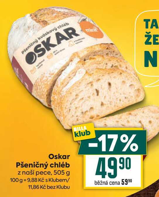 Oskar Pšeničný chléb z naší pece, 505 g 