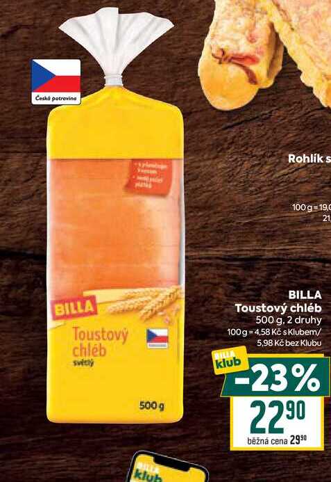 BILLA Toustový chléb 500 g