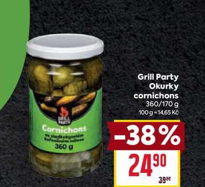 Grill Party Okurky cornichons 360/170 g