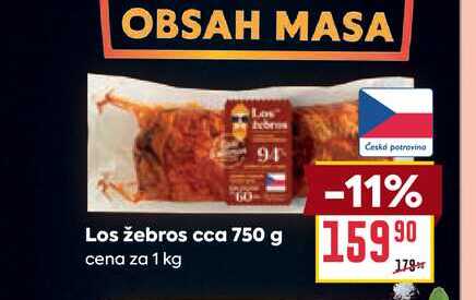 Los žebros cca 750 g cena za 1 kg