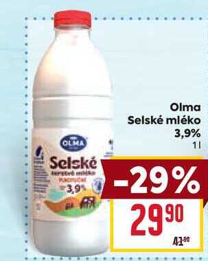 Olma Selské mléko 3,9% 1l