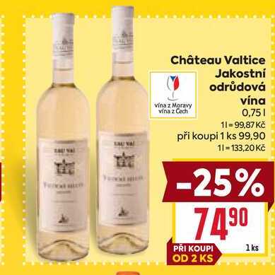 Château Valtice Jakostní odrůdová vína 0,75l